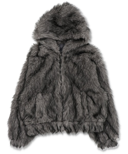 SPINNS（スピンズ）の「ボリューム感がかわいすぎ！高見えフェイクファーブルゾン/コート/フード付き（ブルゾン・レディース・ベージュ/ブラウン/グレー・ONESIZE）」の4枚目の写真