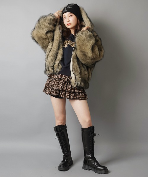 グルーミー　ファーブルゾン　スピンズ【急な支出のため期間限定値下げ！】 SPINNS（スピンズ）の「ベルト付 グラデーションフェイクファー