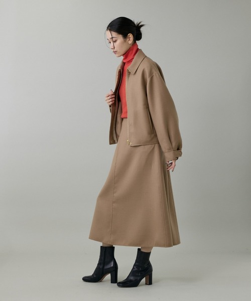 INED（イネド）の「梳毛接結リバー ダブルフェイスAラインスカート【セットアップ対応】（スカート・レディース・チェック/キャメル・9号/11号/7号）」の9枚目の写真