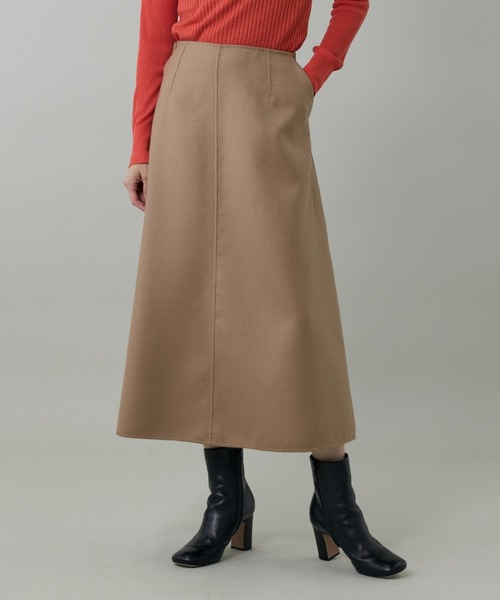 INED（イネド）の「梳毛接結リバー ダブルフェイスAラインスカート【セットアップ対応】（スカート・レディース・チェック/キャメル・9号/11号/7号）」の11枚目の写真