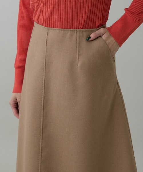 INED（イネド）の「梳毛接結リバー ダブルフェイスAラインスカート【セットアップ対応】（スカート・レディース・チェック/キャメル・9号/11号/7号）」の14枚目の写真