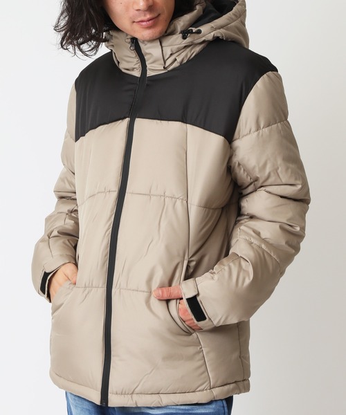 ARCADE(アーケード)の「ポリデュスポ/ファイバー中綿フード脱着JKT エコダウンジャケット(ダウンジャケット/コート・メンズ・ブラック/カーキ/ブラック×ベージュ/ブラック×ホワイト/ブラック×カーキ・M/L/LL)」の4枚目の写真