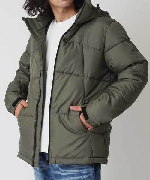 ARCADE(アーケード)の「ポリデュスポ/ファイバー中綿フード脱着JKT エコダウンジャケット(ダウンジャケット/コート・メンズ・ブラック/カーキ/ブラック×ベージュ/ブラック×ホワイト/ブラック×カーキ・M/L/LL)」の5枚目の写真