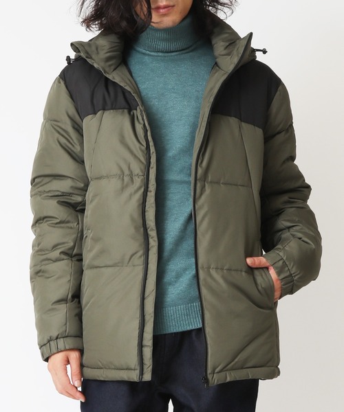 ARCADE(アーケード)の「ポリデュスポ/ファイバー中綿フード脱着JKT エコダウンジャケット(ダウンジャケット/コート・メンズ・ブラック/カーキ/ブラック×ベージュ/ブラック×ホワイト/ブラック×カーキ・M/L/LL)」の3枚目の写真