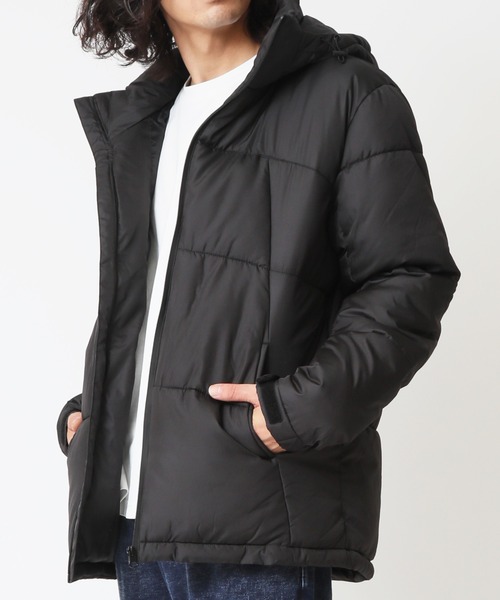 ARCADE(アーケード)の「ポリデュスポ/ファイバー中綿フード脱着JKT エコダウンジャケット(ダウンジャケット/コート・メンズ・ブラック/カーキ/ブラック×ベージュ/ブラック×ホワイト/ブラック×カーキ・M/L/LL)」の2枚目の写真