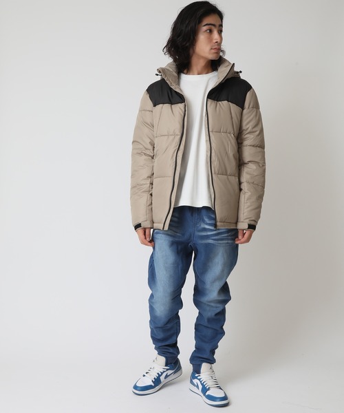 ARCADE(アーケード)の「ポリデュスポ/ファイバー中綿フード脱着JKT エコダウンジャケット(ダウンジャケット/コート・メンズ・ブラック/カーキ/ブラック×ベージュ/ブラック×ホワイト/ブラック×カーキ・M/L/LL)」の18枚目の写真