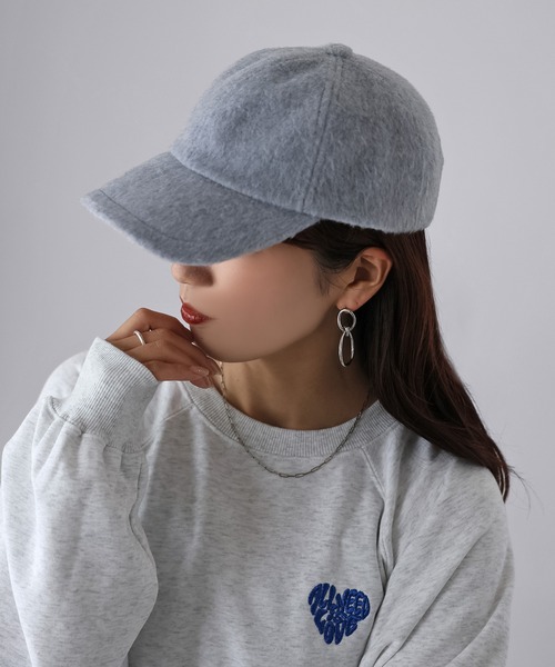 Riberry（リベリー）の「レザーベルト付きシャギーキャップ（キャップ・レディース・アイボリー/グレー/ブラック・FREE）」の13枚目の写真