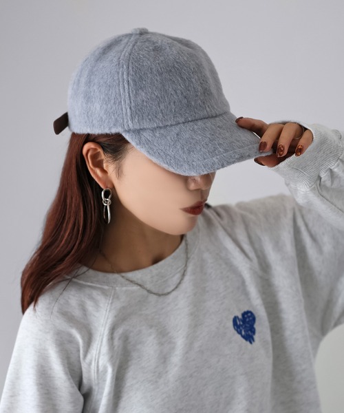 Riberry（リベリー）の「レザーベルト付きシャギーキャップ（キャップ・レディース・アイボリー/グレー/ブラック・FREE）」の14枚目の写真