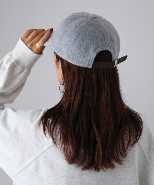 Riberry（リベリー）の「レザーベルト付きシャギーキャップ（キャップ・レディース・アイボリー/グレー/ブラック・FREE）」の15枚目の写真