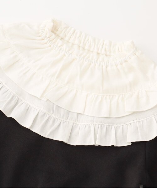 Seraph（セラフ）の「【ジュニア対応】襟フリルトレーナー（スウェット・キッズ・ブラック・80/90/100/110/120/130/140）」の3枚目の写真