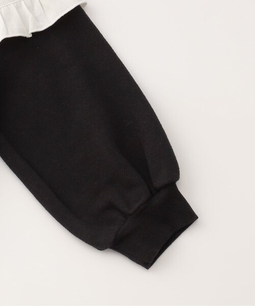 Seraph（セラフ）の「【ジュニア対応】襟フリルトレーナー（スウェット・キッズ・ブラック・80/90/100/110/120/130/140）」の4枚目の写真