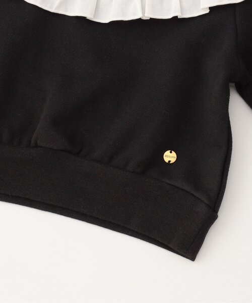 Seraph（セラフ）の「【ジュニア対応】襟フリルトレーナー（スウェット・キッズ・ブラック・80/90/100/110/120/130/140）」の7枚目の写真