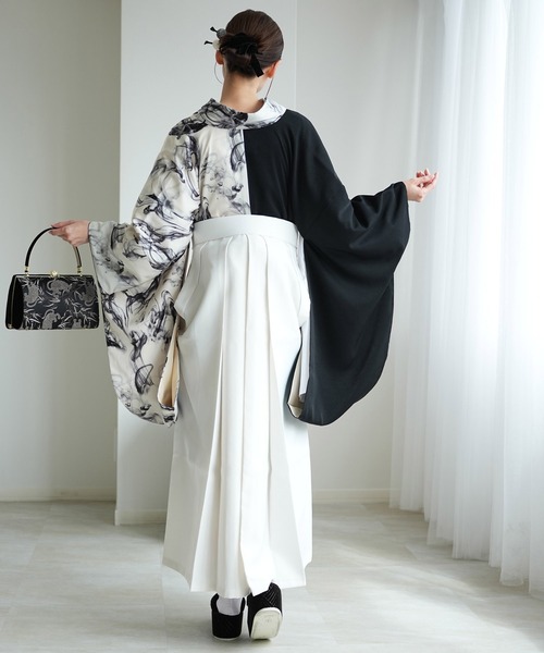 utatane(ウタタネ)の「袴セット utatane 半身アシンメトリー(着物・レディース・ブラック系1/グリーン系2/グリーン系1/ホワイト系1/レッド系1・M/L)」の12枚目の写真