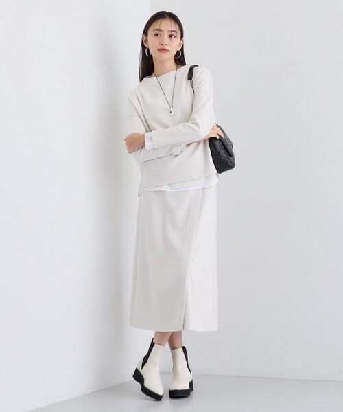 INDIVI(インディヴィ)の「【SETUP可能/洗える/UVケア】ライトジャージ セミフレアスカート(スカート・レディース・オフホワイト/ダークグレー/ブラック・15 /19/13/05/36/38/40)」の20枚目の写真