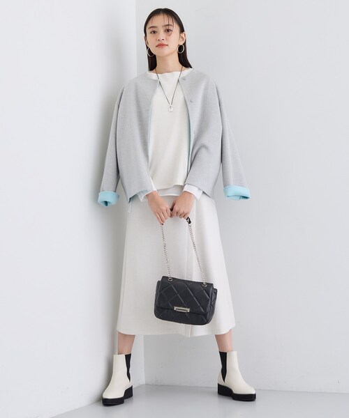 INDIVI(インディヴィ)の「【SETUP可能/洗える/UVケア】ライトジャージ セミフレアスカート(スカート・レディース・オフホワイト/ダークグレー/ブラック・15 /19/13/05/36/38/40)」の19枚目の写真