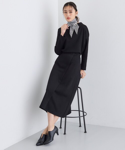 INDIVI(インディヴィ)の「【SETUP可能/洗える/UVケア】ライトジャージ セミフレアスカート(スカート・レディース・オフホワイト/ダークグレー/ブラック・15 /19/13/05/36/38/40)」の11枚目の写真