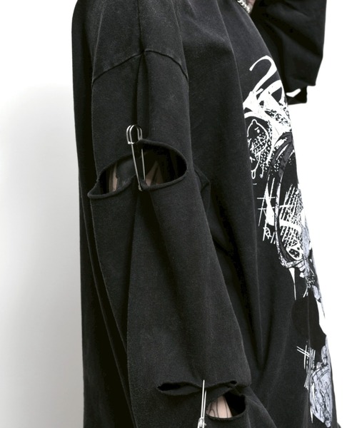 TRAVAS TOKYO（トラバス トウキョウ）の「『TRAVAS TOKYO/トラバス トーキョー』GEDRAJI x TRAVAS TOKYO イラストプリントL/S Tee（Tシャツ/カットソー・レディース・ブラック/ライトベージュ・FREE）」の3枚目の写真