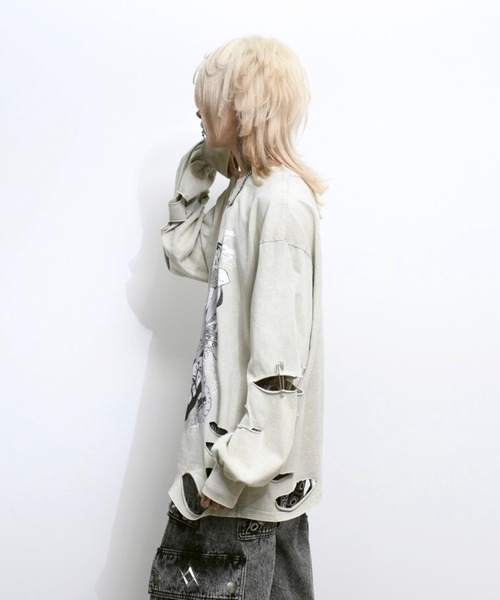 TRAVAS TOKYO（トラバス トウキョウ）の「『TRAVAS TOKYO/トラバス トーキョー』GEDRAJI x TRAVAS TOKYO イラストプリントL/S Tee（Tシャツ/カットソー・レディース・ブラック/ライトベージュ・FREE）」の6枚目の写真