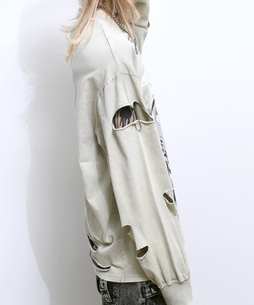 TRAVAS TOKYO（トラバス トウキョウ）の「『TRAVAS TOKYO/トラバス トーキョー』GEDRAJI x TRAVAS TOKYO イラストプリントL/S Tee（Tシャツ/カットソー・レディース・ブラック/ライトベージュ・FREE）」の7枚目の写真