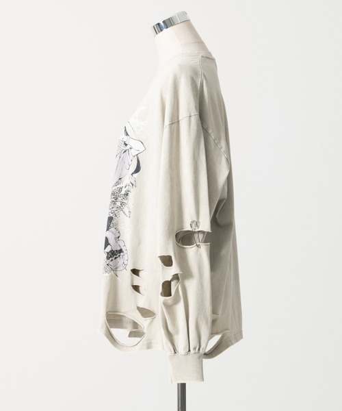 TRAVAS TOKYO（トラバス トウキョウ）の「『TRAVAS TOKYO/トラバス トーキョー』GEDRAJI x TRAVAS TOKYO イラストプリントL/S Tee（Tシャツ/カットソー・レディース・ブラック/ライトベージュ・FREE）」の19枚目の写真