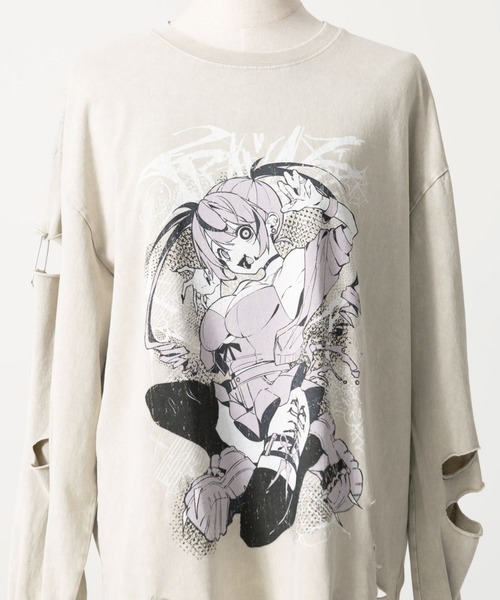 TRAVAS TOKYO（トラバス トウキョウ）の「『TRAVAS TOKYO/トラバス トーキョー』GEDRAJI x TRAVAS TOKYO イラストプリントL/S Tee（Tシャツ/カットソー・レディース・ブラック/ライトベージュ・FREE）」の21枚目の写真