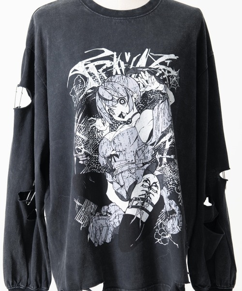 TRAVAS TOKYO（トラバス トウキョウ）の「『TRAVAS TOKYO/トラバス トーキョー』GEDRAJI x TRAVAS TOKYO イラストプリントL/S Tee（Tシャツ/カットソー・レディース・ブラック/ライトベージュ・FREE）」の13枚目の写真