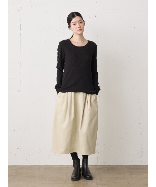 MidiUmi（ミディウミ）の「コーデュロイコクーンスカート（スカート・レディース・ブラウン/ベージュ/ブラック・FREE）」の8枚目の写真