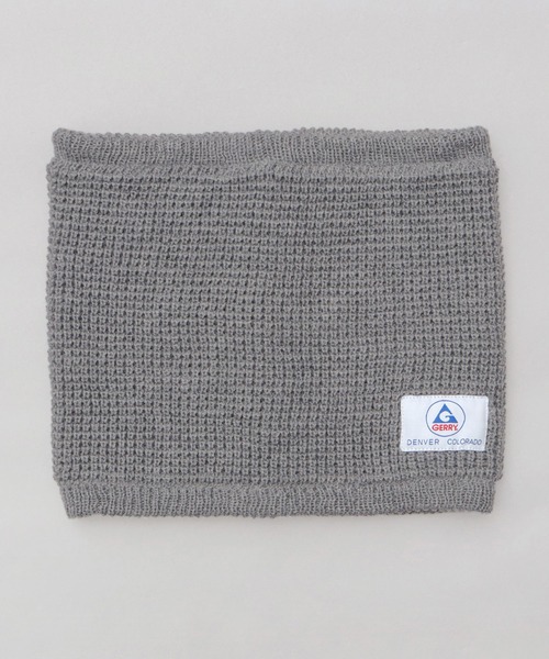 GERRY（ジェリー）の「A.M.S.別注 ミドル丈 ワッフル編み ニット ハイネックウォーマー（ネックウォーマー/スヌード・メンズ・ブラック/グレー・FREE）」の4枚目の写真