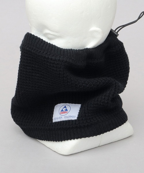 GERRY（ジェリー）の「A.M.S.別注 ミドル丈 ワッフル編み ニット ハイネックウォーマー（ネックウォーマー/スヌード・メンズ・ブラック/グレー・FREE）」の13枚目の写真