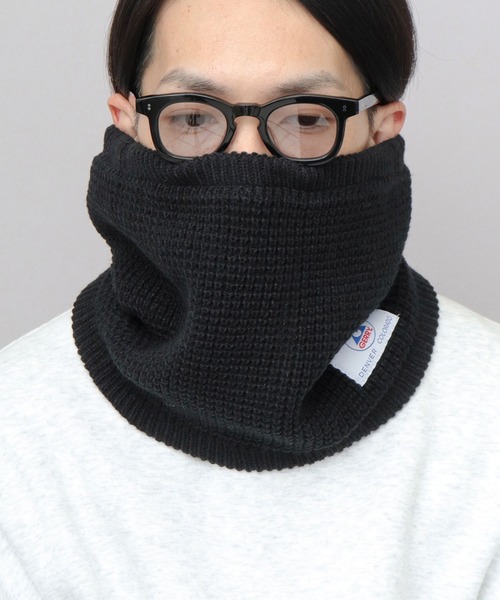 GERRY（ジェリー）の「A.M.S.別注 ミドル丈 ワッフル編み ニット ハイネックウォーマー（ネックウォーマー/スヌード・メンズ・ブラック/グレー・FREE）」の17枚目の写真