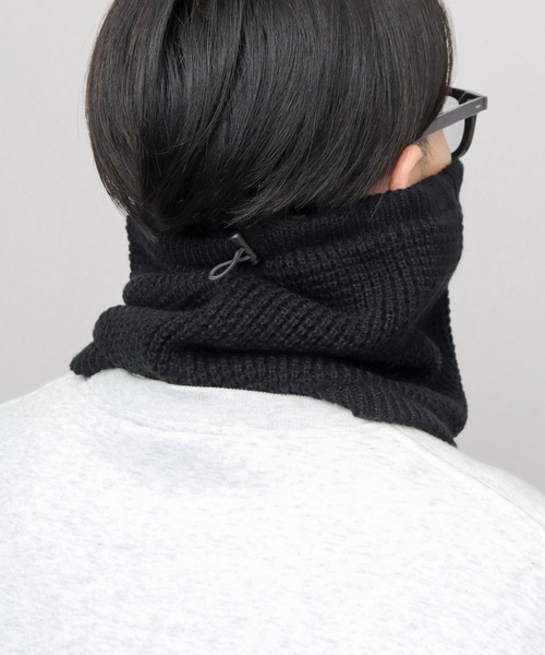 GERRY（ジェリー）の「A.M.S.別注 ミドル丈 ワッフル編み ニット ハイネックウォーマー（ネックウォーマー/スヌード・メンズ・ブラック/グレー・FREE）」の19枚目の写真