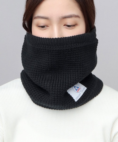 GERRY（ジェリー）の「A.M.S.別注 ミドル丈 ワッフル編み ニット ハイネックウォーマー（ネックウォーマー/スヌード・メンズ・ブラック/グレー・FREE）」の20枚目の写真