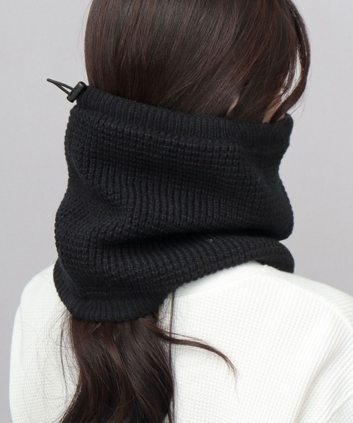 GERRY（ジェリー）の「A.M.S.別注 ミドル丈 ワッフル編み ニット ハイネックウォーマー（ネックウォーマー/スヌード・メンズ・ブラック/グレー・FREE）」の22枚目の写真