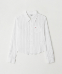 EYELET EMBROIDERY SLIM FIT SHIRT WHITE