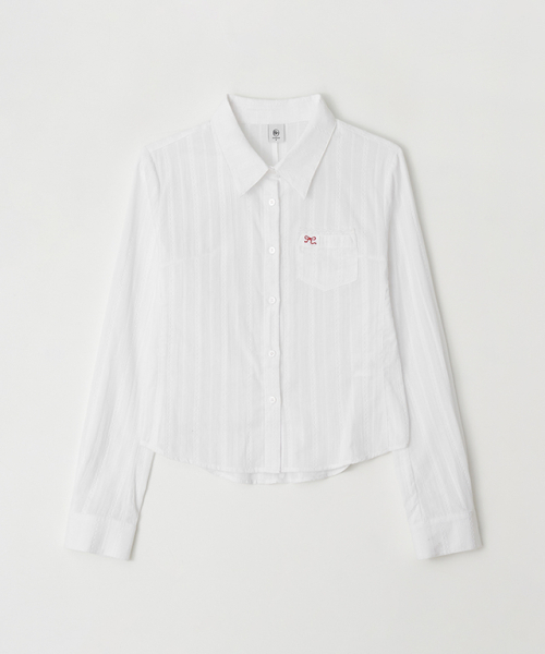 RONRON(ロンロン)の「EYELET EMBROIDERY SLIM FIT SHIRT WHITE(シャツ/ブラウス・レディース・その他・FREE)」の1枚目の写真