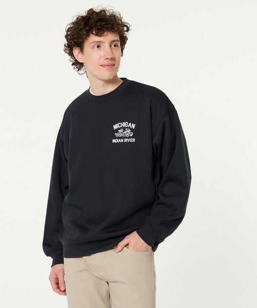 coca(coca)(コカ)の「裏起毛イラストプリントトレーナー(スウェット・メンズ・ブラック/ライトブルー・L/M/XL)」の5枚目の写真