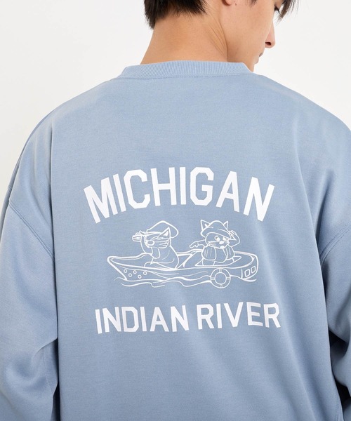 coca(coca)(コカ)の「裏起毛イラストプリントトレーナー(スウェット・メンズ・ブラック/ライトブルー・L/M/XL)」の10枚目の写真
