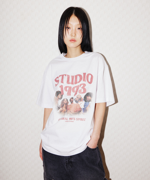1993STUDIO(1993スタジオ)の「ウェーブスタジオグラフィックTシャツ_ホワイト(Tシャツ/カットソー・レディース・その他・SMALL/MEDIUM/LARGE)」の3枚目の写真