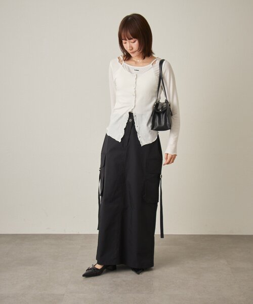 mline（エムライン）の「[mline]レイヤーロゴTシャツ（Tシャツ/カットソー・レディース・グレー/ブラック/アイボリー/オフホワイト・FREE）」の18枚目の写真