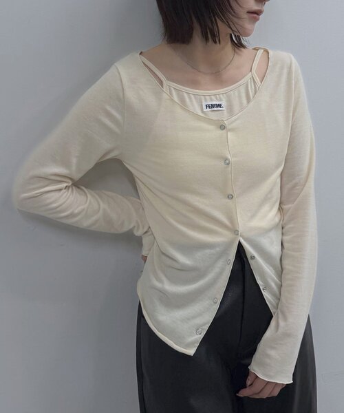 mline（エムライン）の「[mline]レイヤーロゴTシャツ（Tシャツ/カットソー・レディース・グレー/ブラック/アイボリー/オフホワイト・FREE）」の20枚目の写真