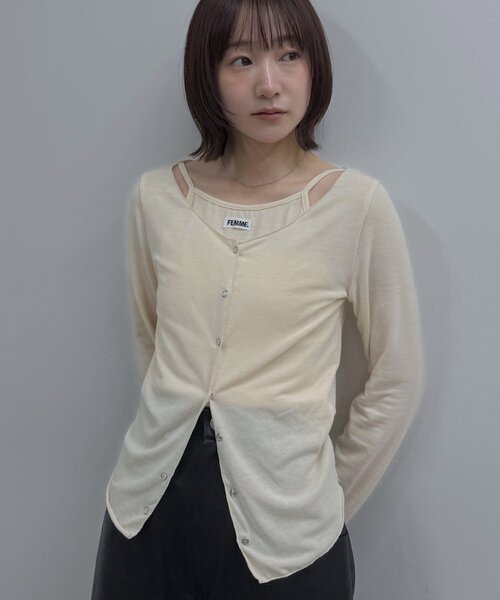 mline（エムライン）の「[mline]レイヤーロゴTシャツ（Tシャツ/カットソー・レディース・グレー/ブラック/アイボリー/オフホワイト・FREE）」の21枚目の写真