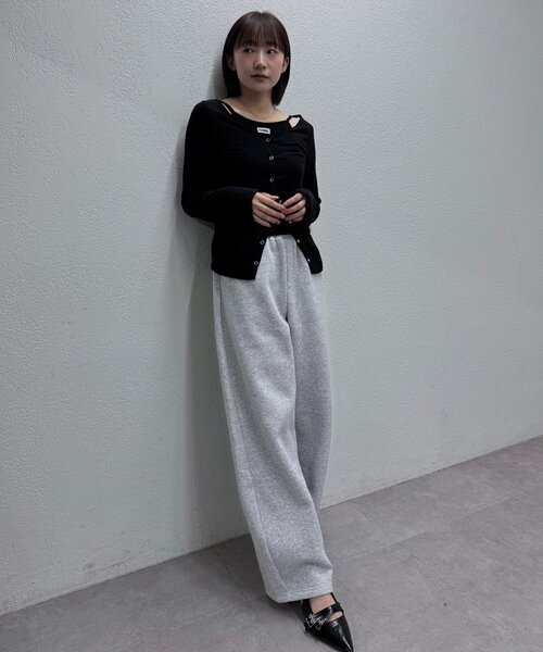 mline（エムライン）の「[mline]レイヤーロゴTシャツ（Tシャツ/カットソー・レディース・グレー/ブラック/アイボリー/オフホワイト・FREE）」の21枚目の写真