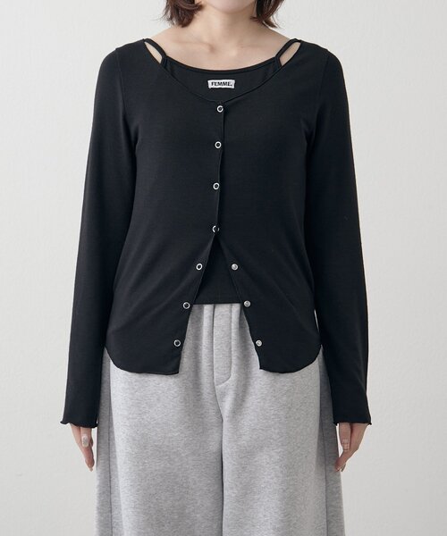 mline（エムライン）の「[mline]レイヤーロゴTシャツ（Tシャツ/カットソー・レディース・グレー/ブラック/アイボリー/オフホワイト・FREE）」の20枚目の写真