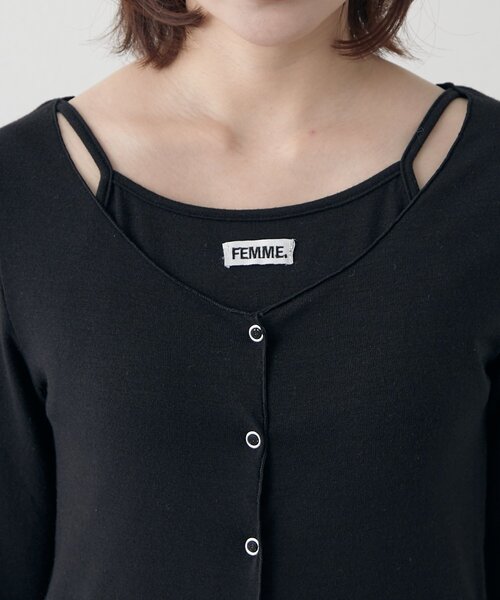 mline（エムライン）の「[mline]レイヤーロゴTシャツ（Tシャツ/カットソー・レディース・グレー/ブラック/アイボリー/オフホワイト・FREE）」の16枚目の写真