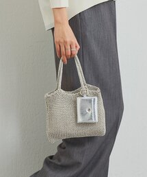 【cache cache(カシュカシュ)】イヤホンポーチ付きラメ糸ミニバッグ