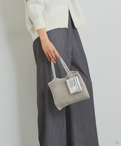 cache cache（カシュ カシュ）の「【cache cache(カシュカシュ)】イヤホンポーチ付きラメ糸ミニバッグ（ハンドバッグ・レディース・シルバー/ゴールド・FREE）」の10枚目の写真