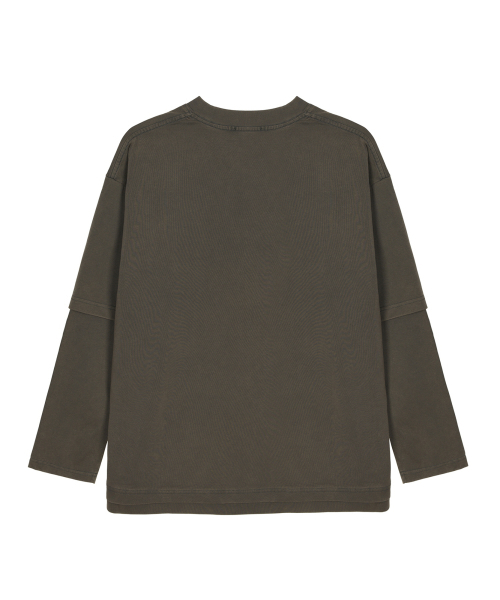 NICK&NICOLE(ニックアンドニコール)の「NICOLE DESTROYED LAYERED LONG SLEEVE TOP_CHARCOAL(Tシャツ/カットソー・レディース・その他・FREE)」の5枚目の写真
