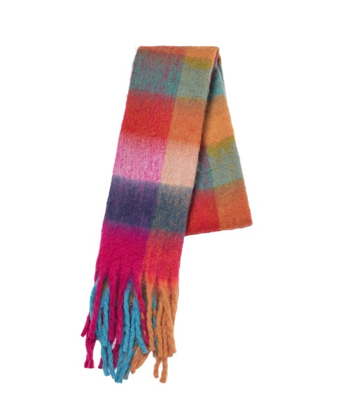 ROSE BUD（ローズバッド）の「BLOCK CHECK MUFFLER（マフラー・レディース・ブルー/ブラウン・ONE SIZE）」の8枚目の写真