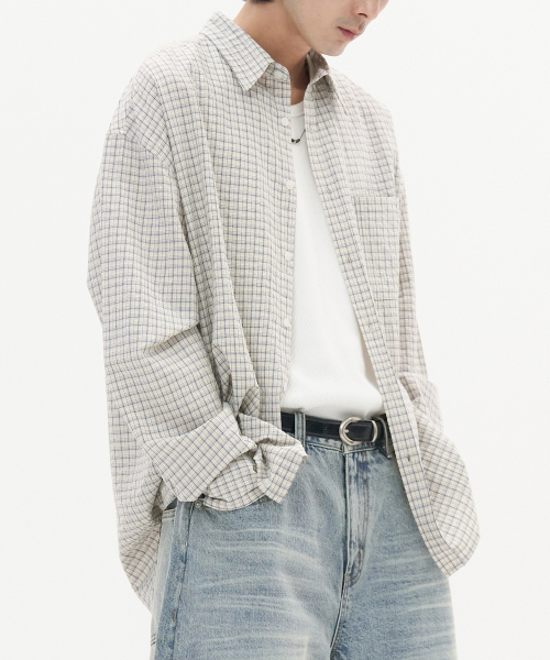 TOFFEE(トフィー)の「エニーチェックシャツ(アイボリー)(シャツ/ブラウス・メンズ・その他・MEDIUM/LARGE/X-LARGE)」の1枚目の写真