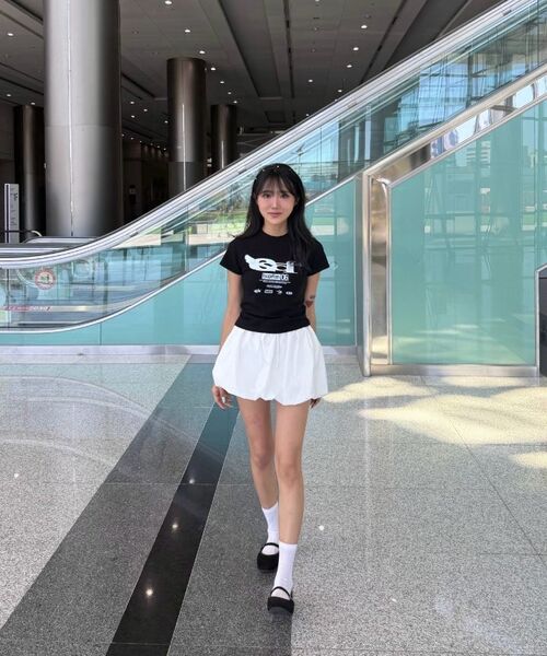ESCAPEFROM（エスケープフロム）の「エンジェル ESCF ロゴ コラージュプリント スリムフィット 半袖Tシャツ ブラック（Tシャツ/カットソー・レディース・その他・MEDIUM）」の6枚目の写真